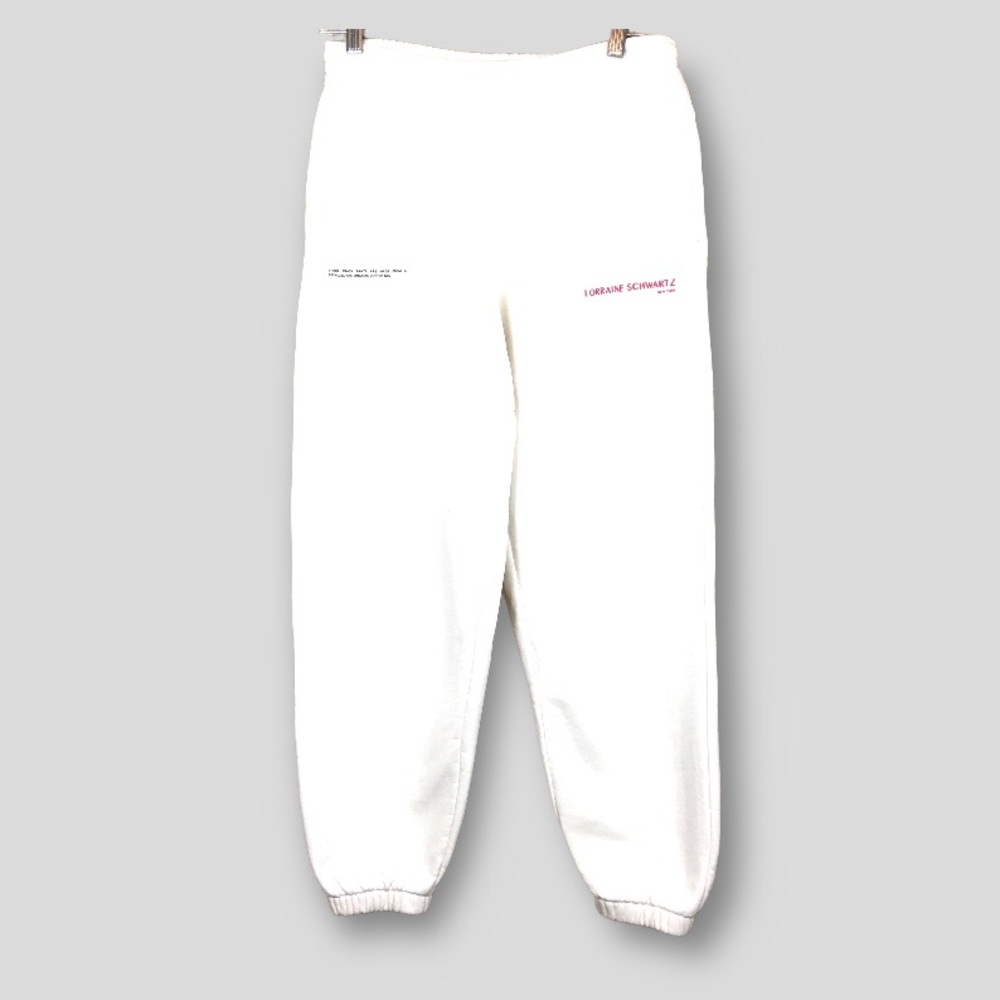 PANGAIA x Lorraine Schwartz Collab Unisex White Sweet Pants Size M - Picture 5 of 12